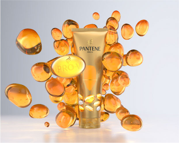 Pantene CGI product abstract beauty shoot