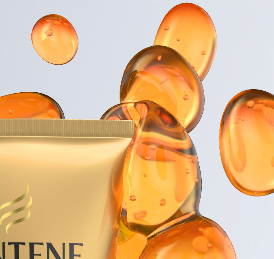 pantene cgi closeup of abstract oil blobs