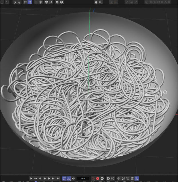 Ramen cgi food animation making of simulated noodles