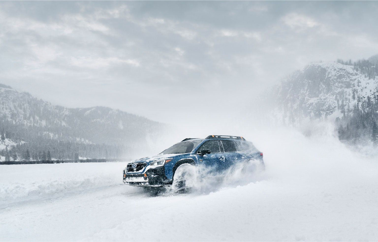 automotive snow retouching and background post-production