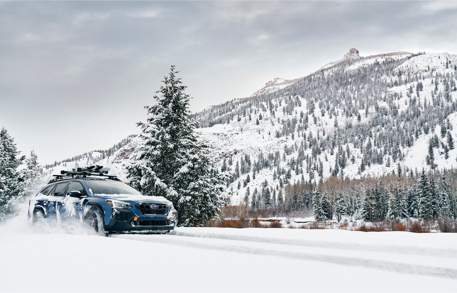 Subaru snow automotive retouching and background post-production