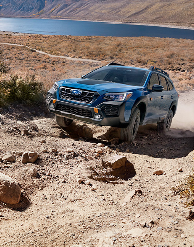 subaru retouch in a rocky landscape with background post-production