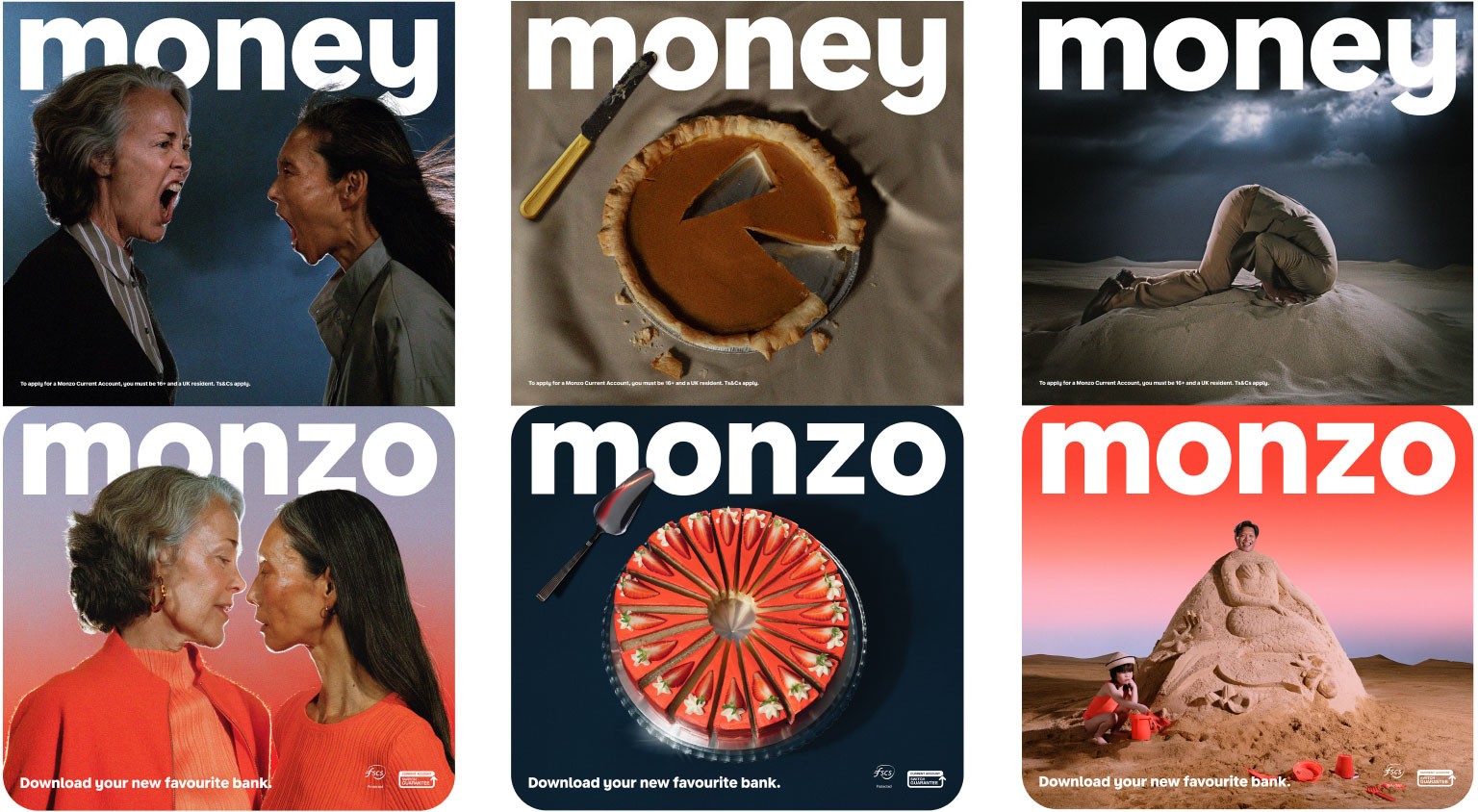 Monzo creative retouching of models and food