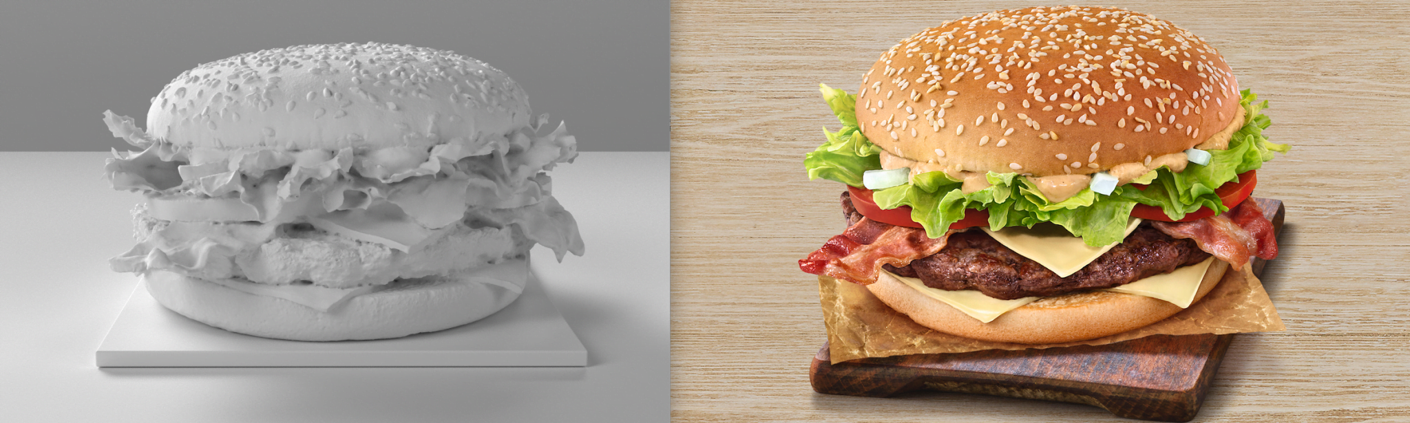 burger before after photoscan cgi example