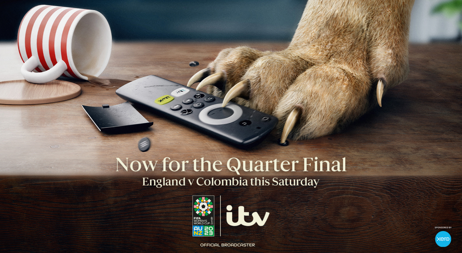 ITV X women's football cgi leopard fur and tabletop