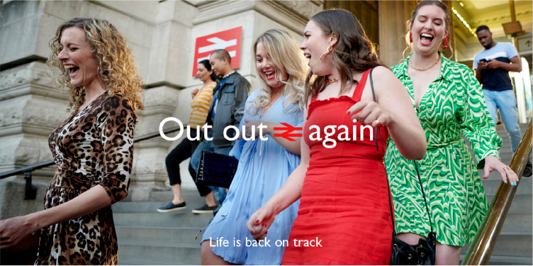 national rail retouching photoshoot of a girls night out