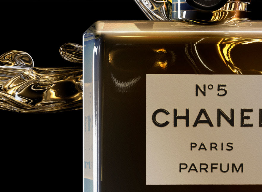 creative cgi perfume bottle chanel closeup