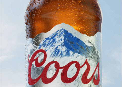 coors cgi beer bottle with water droplets