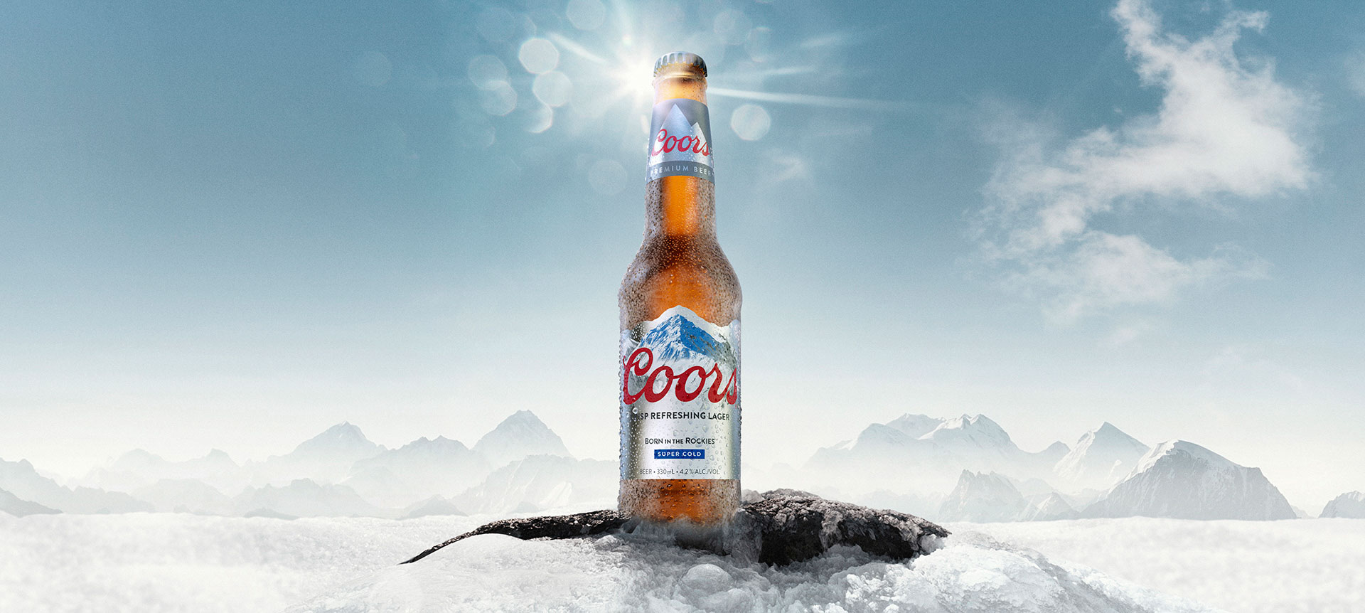 cgi beer bottle with photorealistic environment